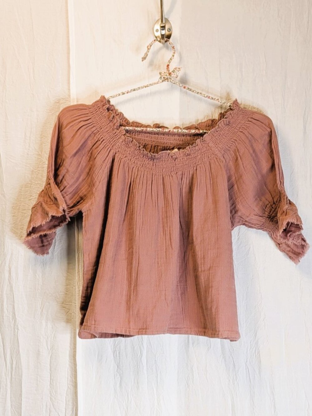 Natural Life Dusty Purple Crepe SS Blouse Medium